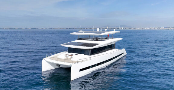 Solar powered catamaran for charter